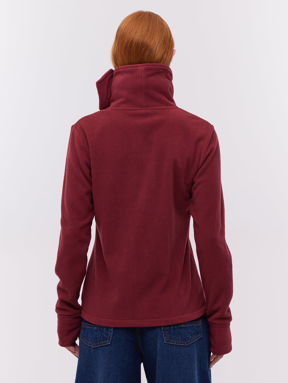 Heska chandail zippé à col croisé - Rouge