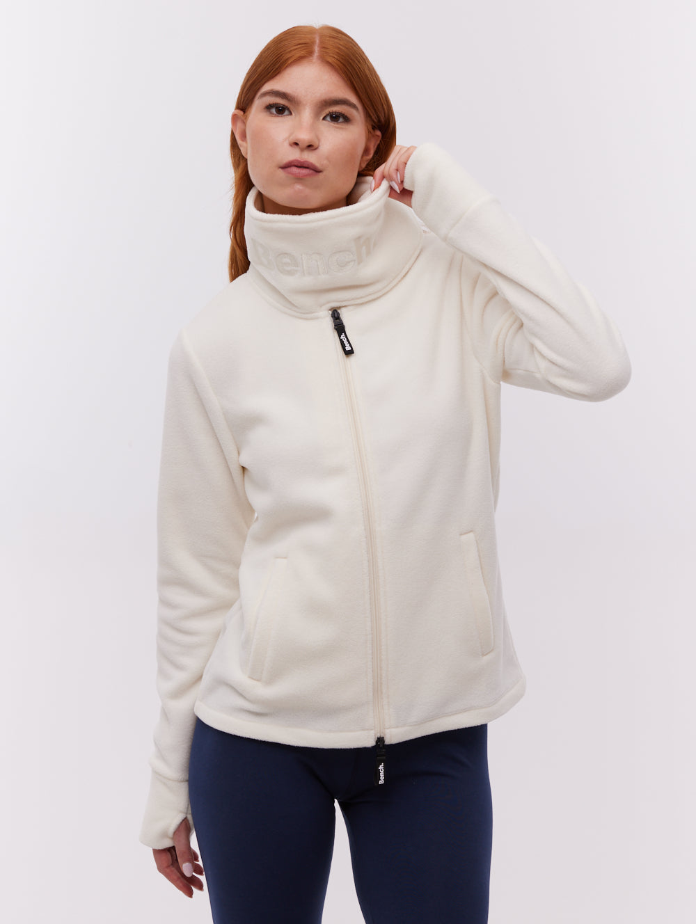 Heska chandail zippé à col croisé - Blanc