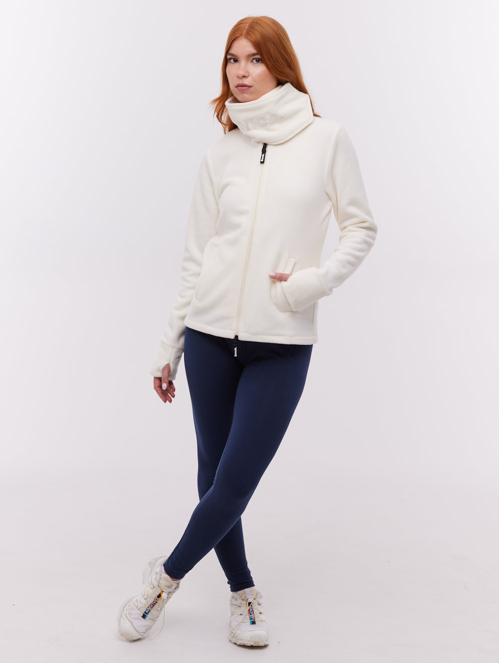 Heska chandail zippé à col croisé - Blanc