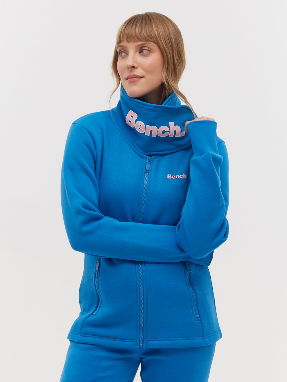 Haylo Wrap Neck Zip-Up