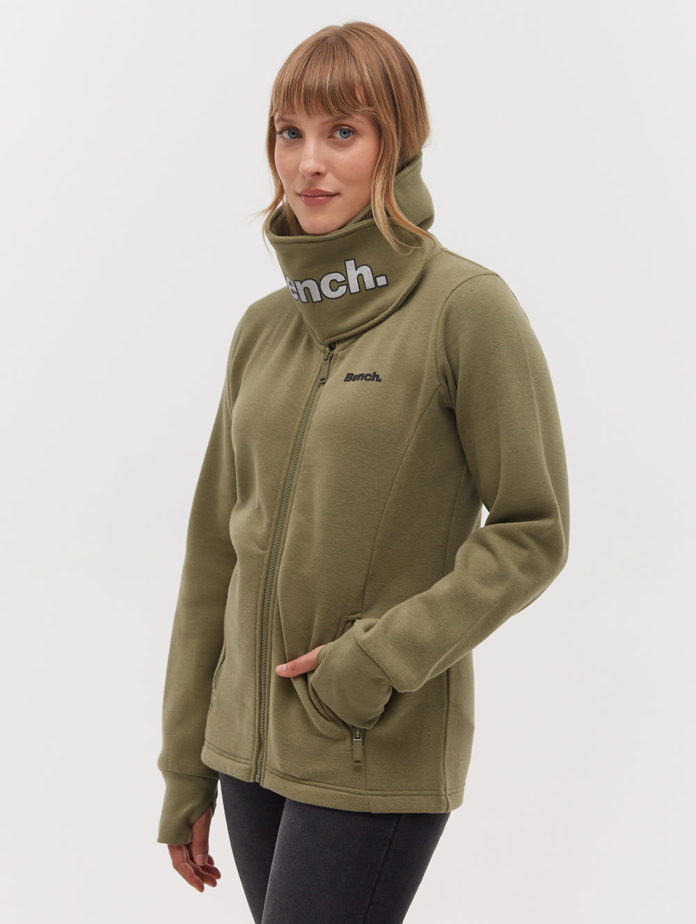 Haylo Wrap Neck Zip-Up