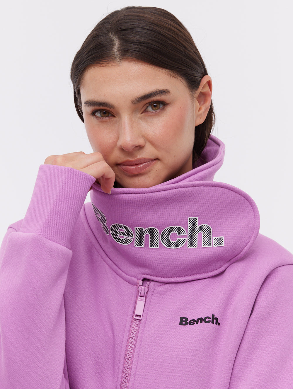 Haylo Wrap Neck Zip-Up - Bench