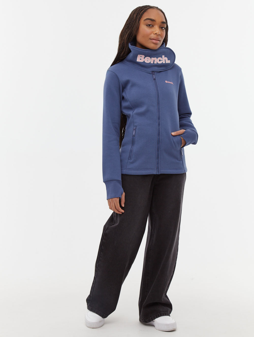 Haylo Wrap Neck Zip-Up - Bench