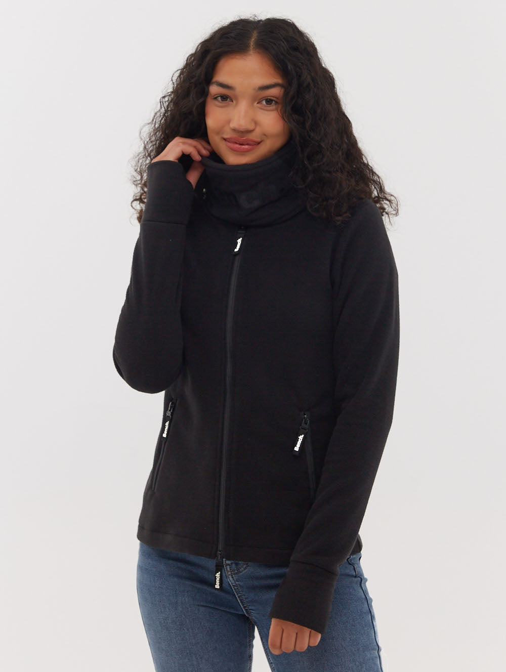 Funnel Microfleece Zip-Up Wrap Neck