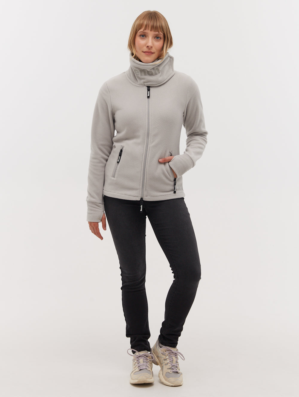 Funnel Microfleece Wrap Neck Zip-Up