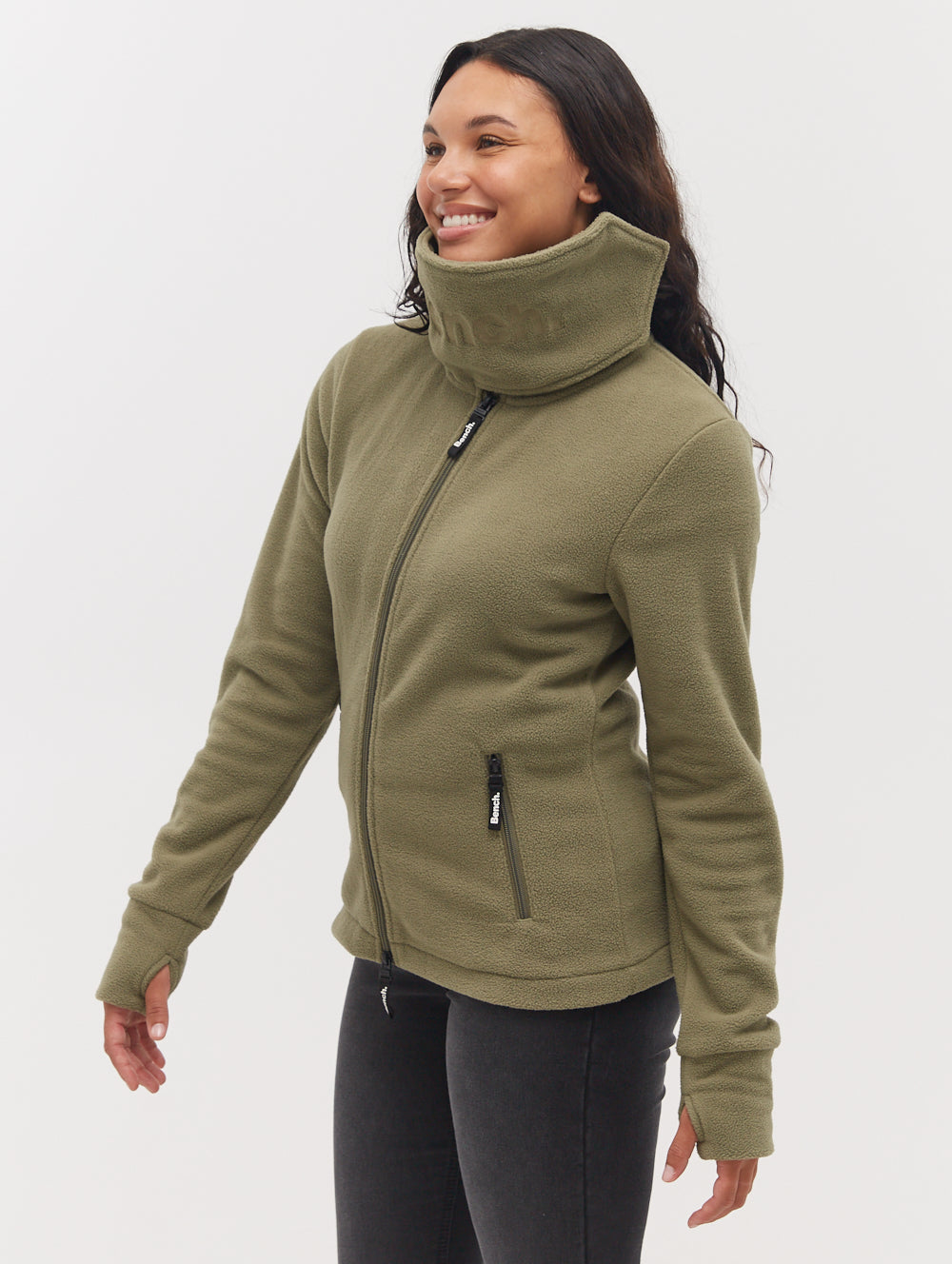 Funnel Microfleece Wrap Neck Zip-Up