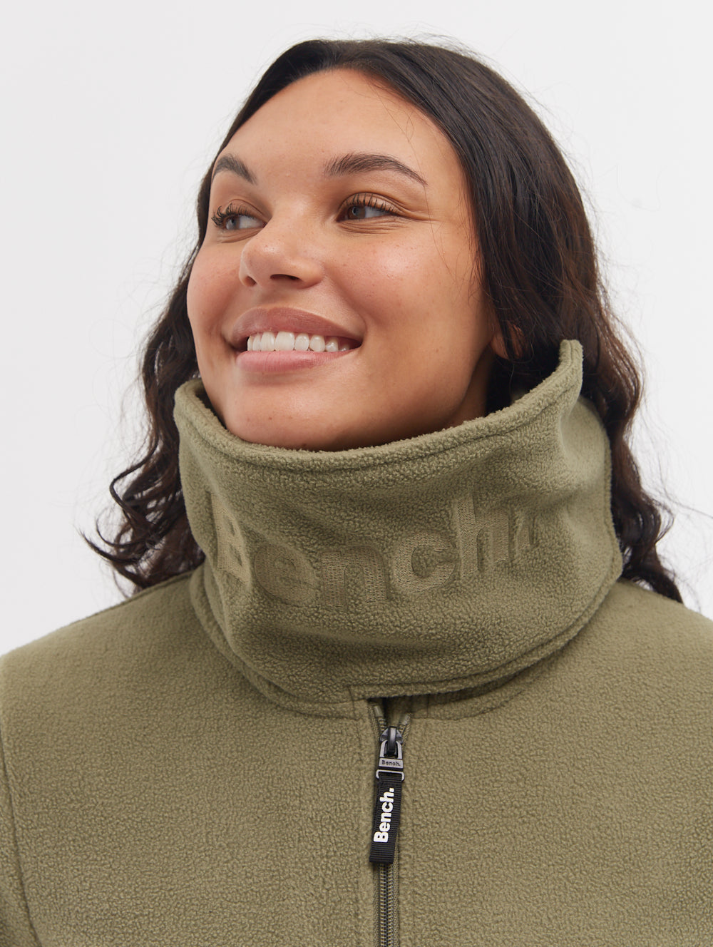 Funnel Microfleece Wrap Neck Zip-Up