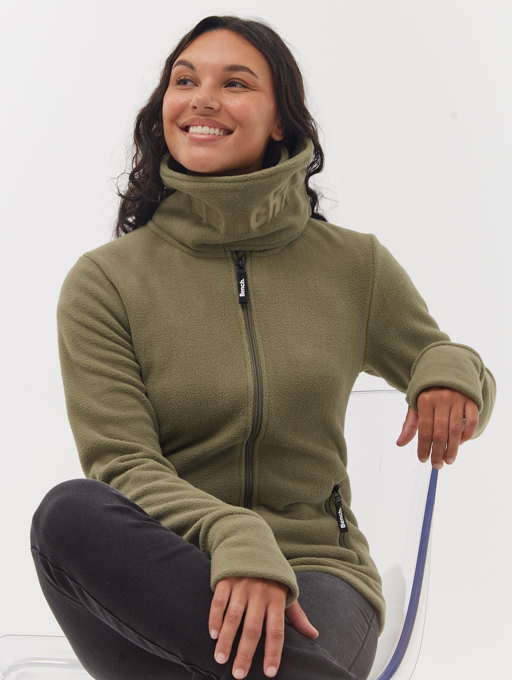 Funnel Microfleece Wrap Neck Zip-Up