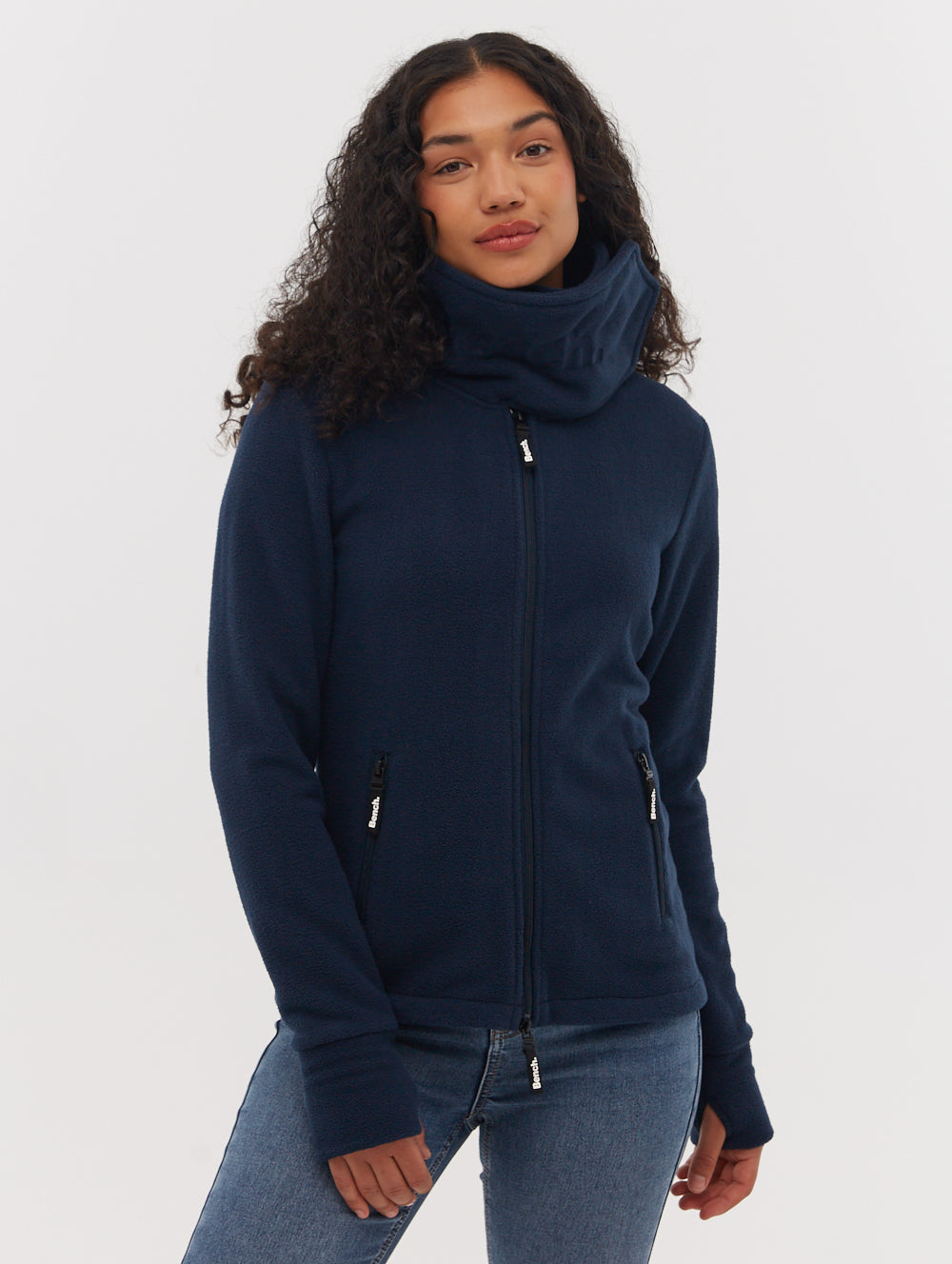 Funnel Microfleece Wrap Neck Zip-Up