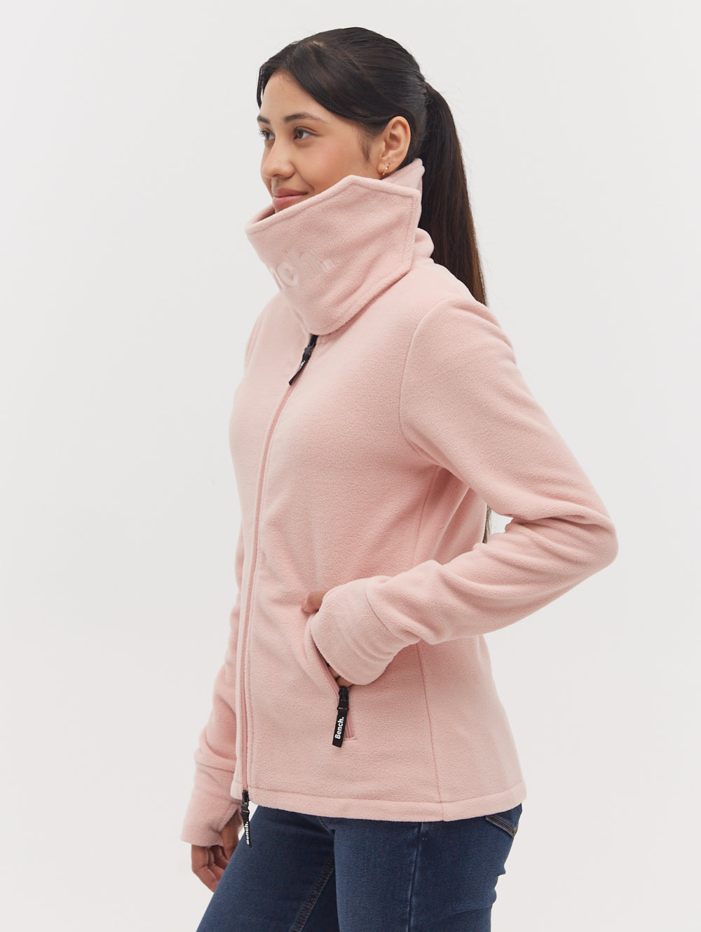 Funnel Microfleece Wrap Neck Zip-Up