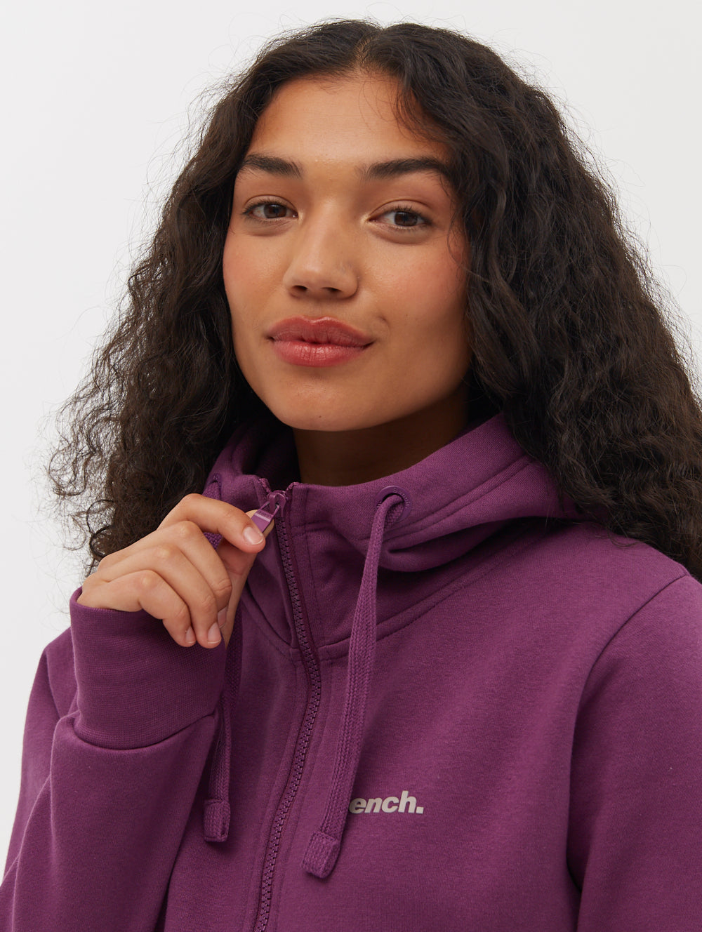 Darcine Zip-Up Hoodie with Sleeve Logo