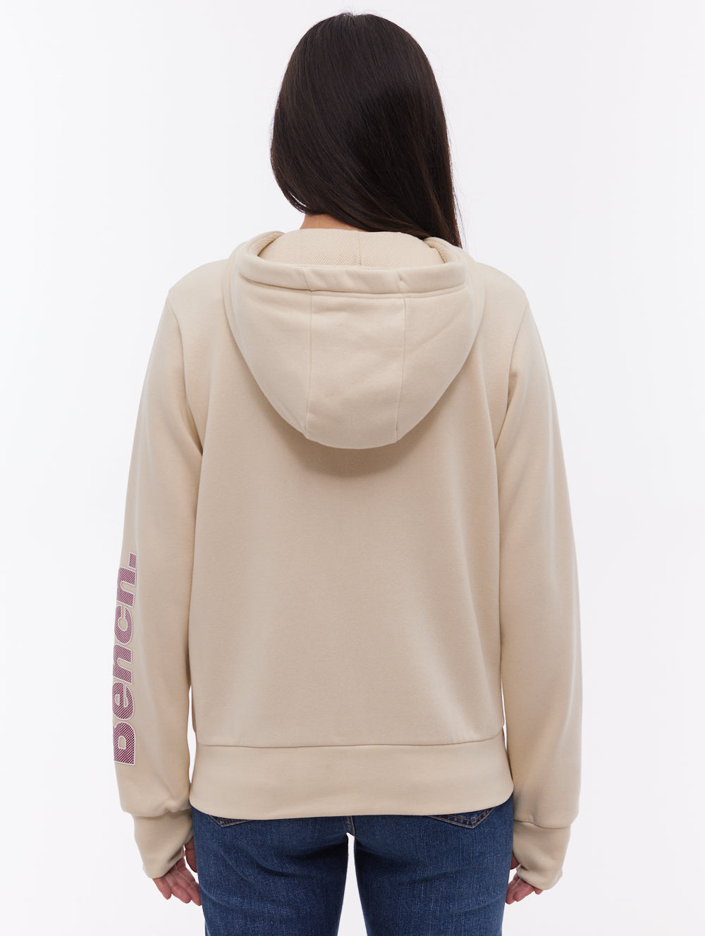 Darcine chandail à capuchon zippé avec logo manche - Blanc