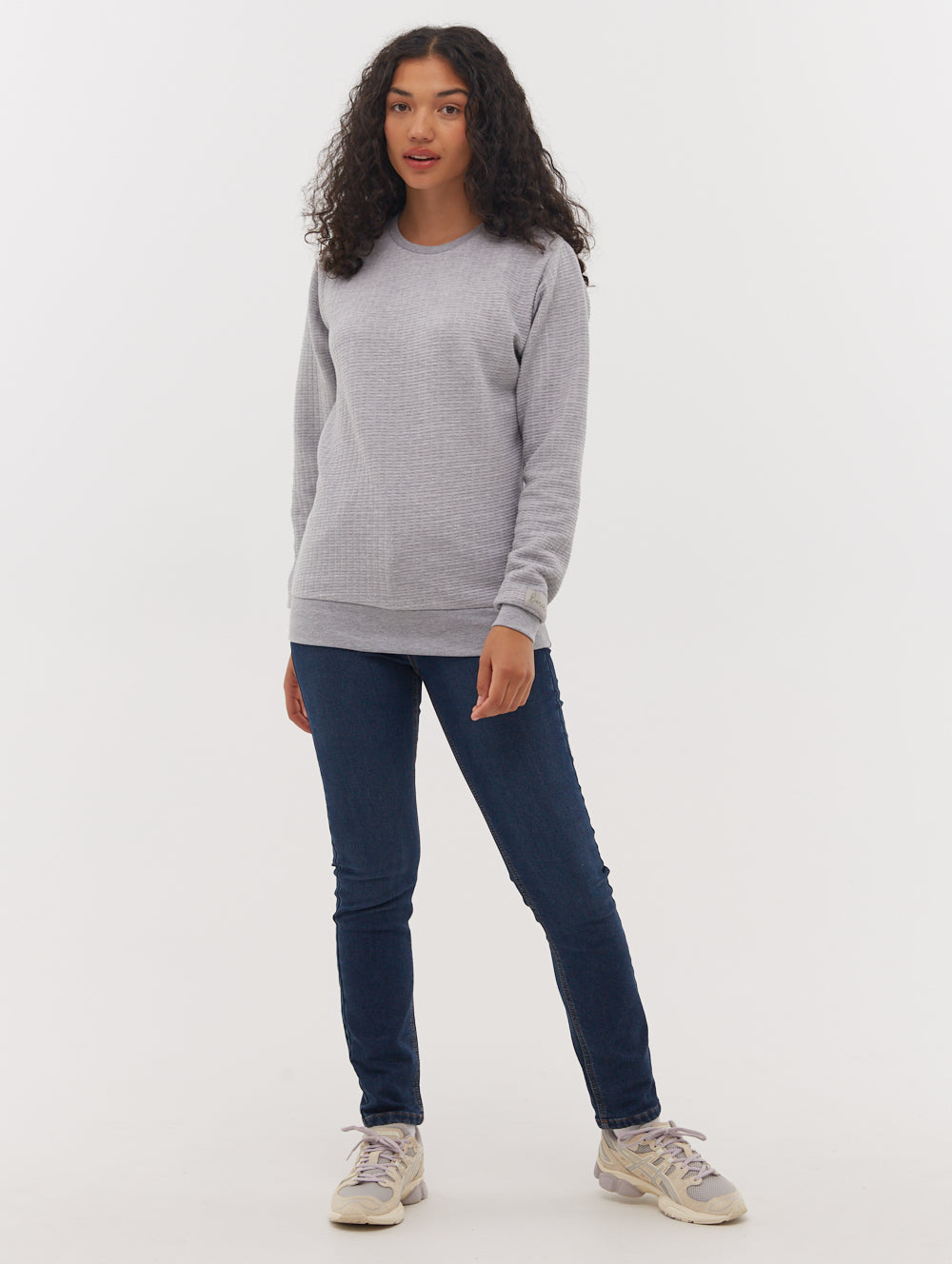 Afra Quilted Crew Neck Sweatshirt