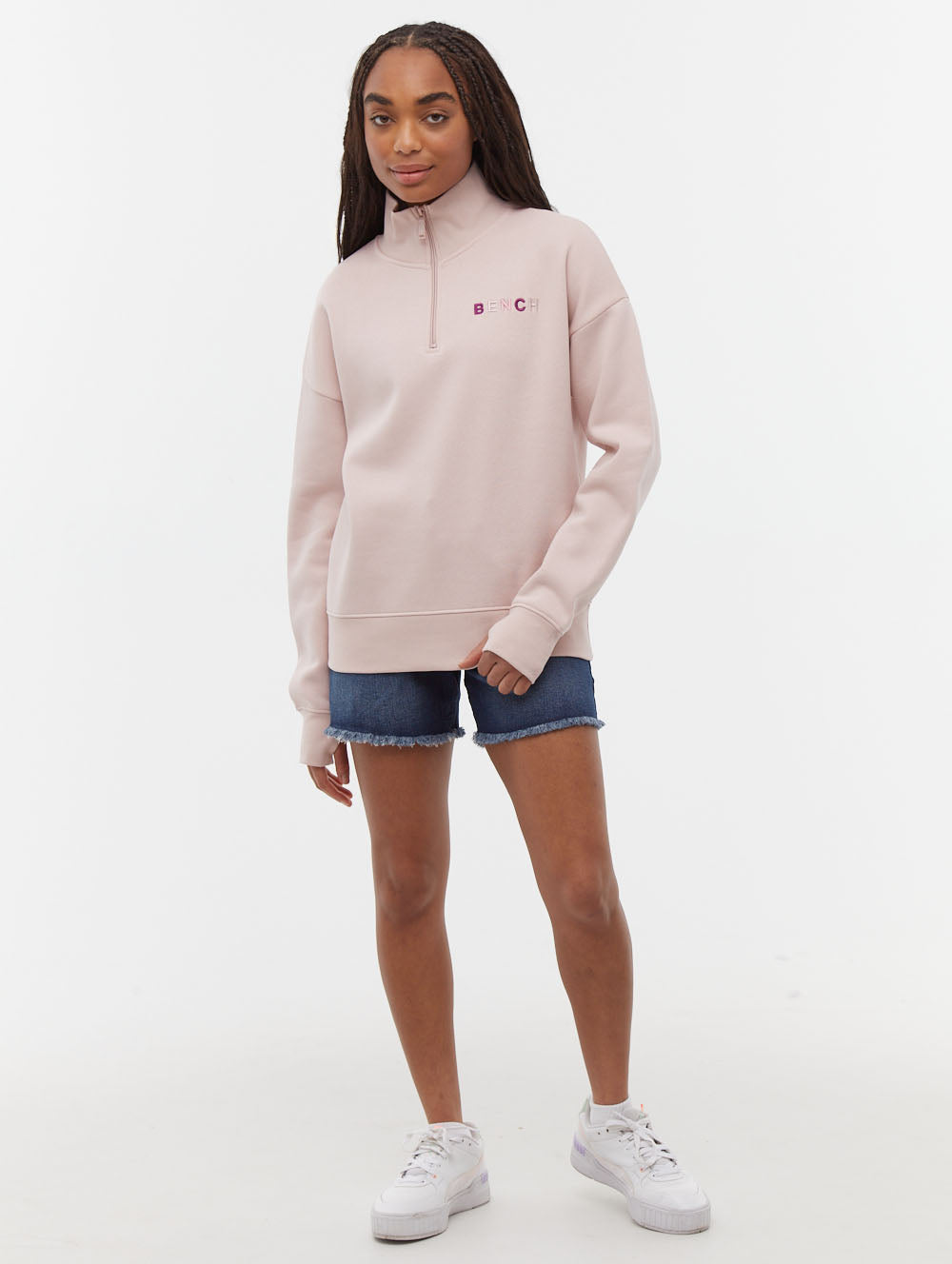 Huntley Quarter Zip Funnel Neck Sweatshirt - Bench