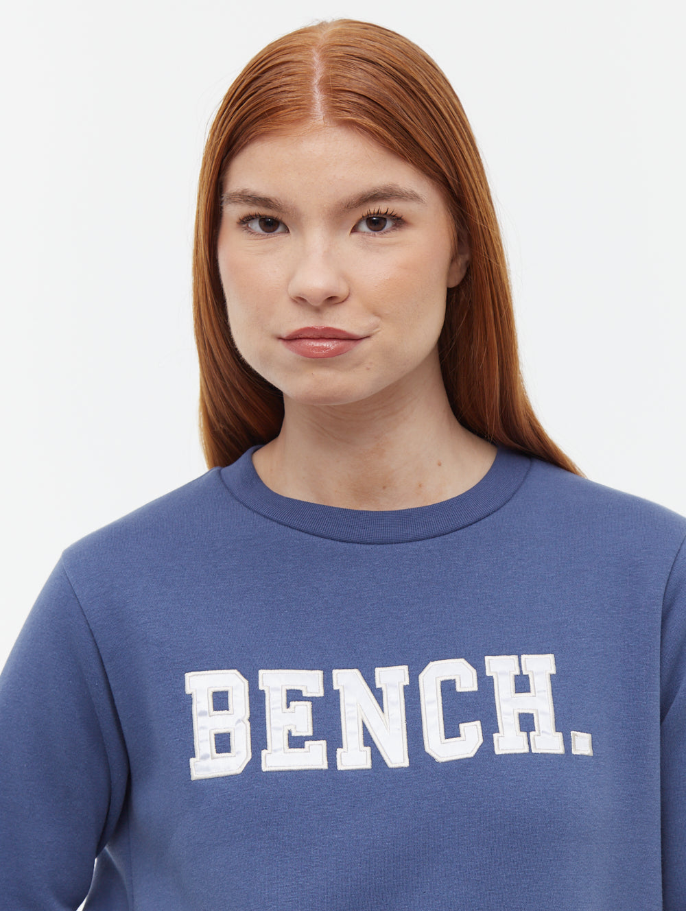 Urlenne Collegiate Logo Crew Neck Longline Sweatshirt - Blue - Bench