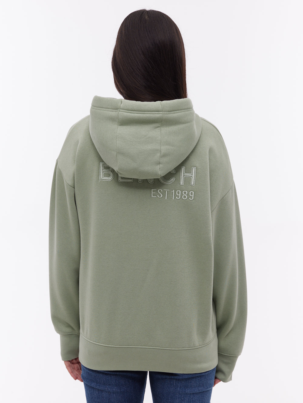 Temra chandail à capuchon zippé avec logo au dos - Vert