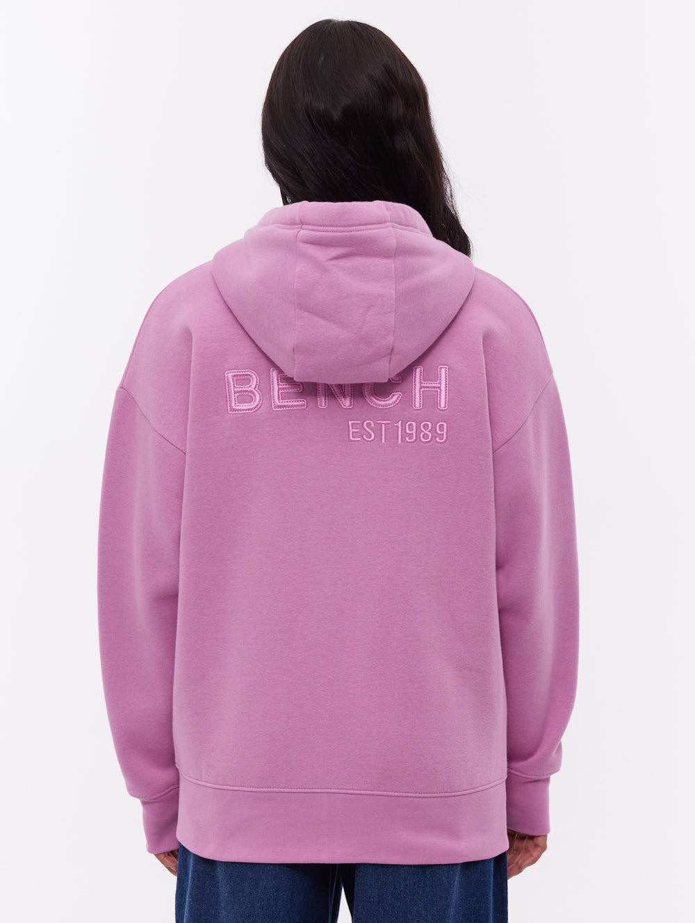 Temra chandail à capuchon zippé avec logo au dos - Rose