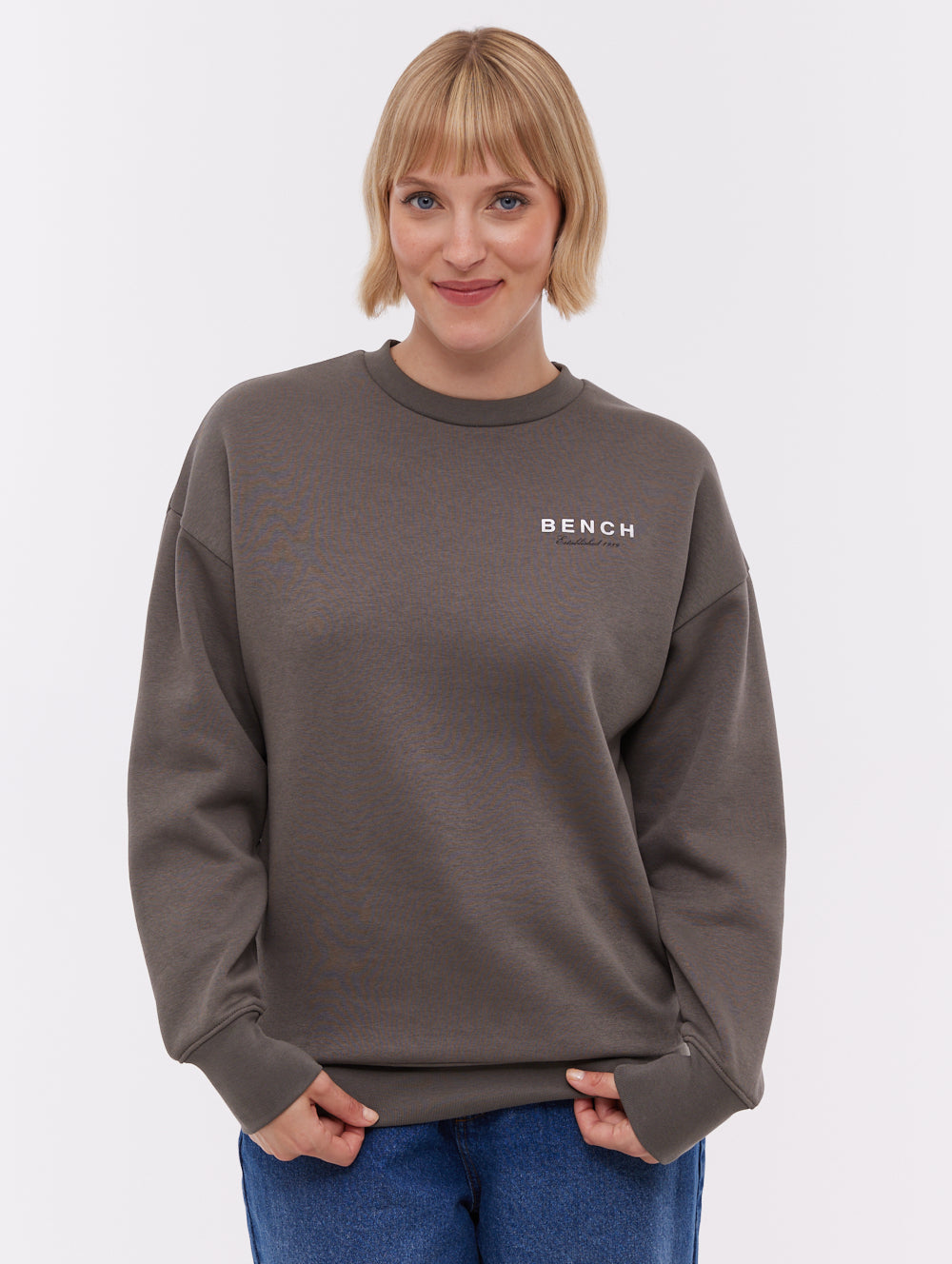 Gerna Back Print Crew Neck - Grey