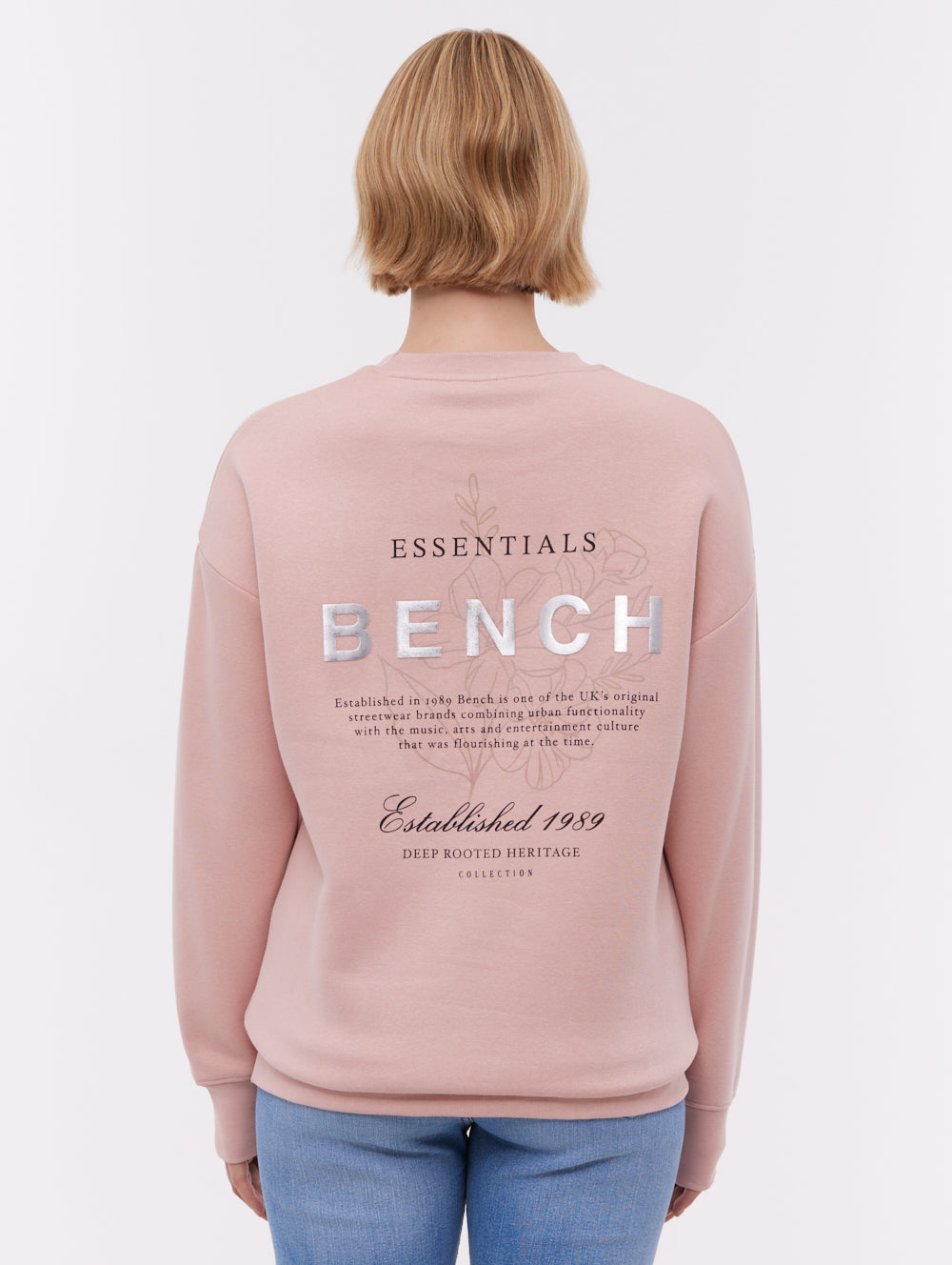 Gerna Back Print Crew Neck - Pink - Bench