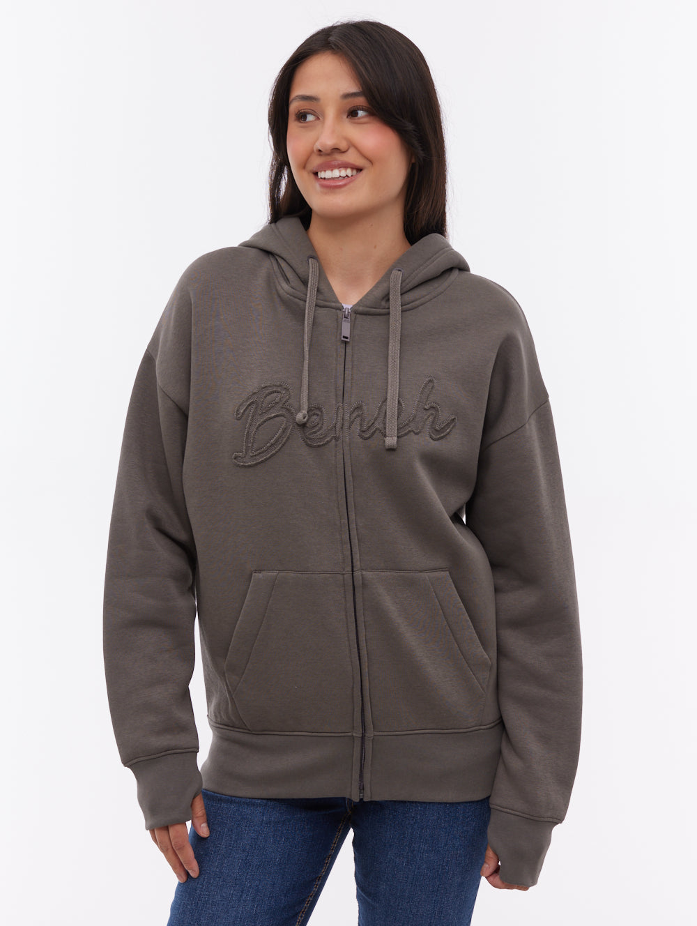 Kingra Oversize Zip-Up Hoodie - Grey