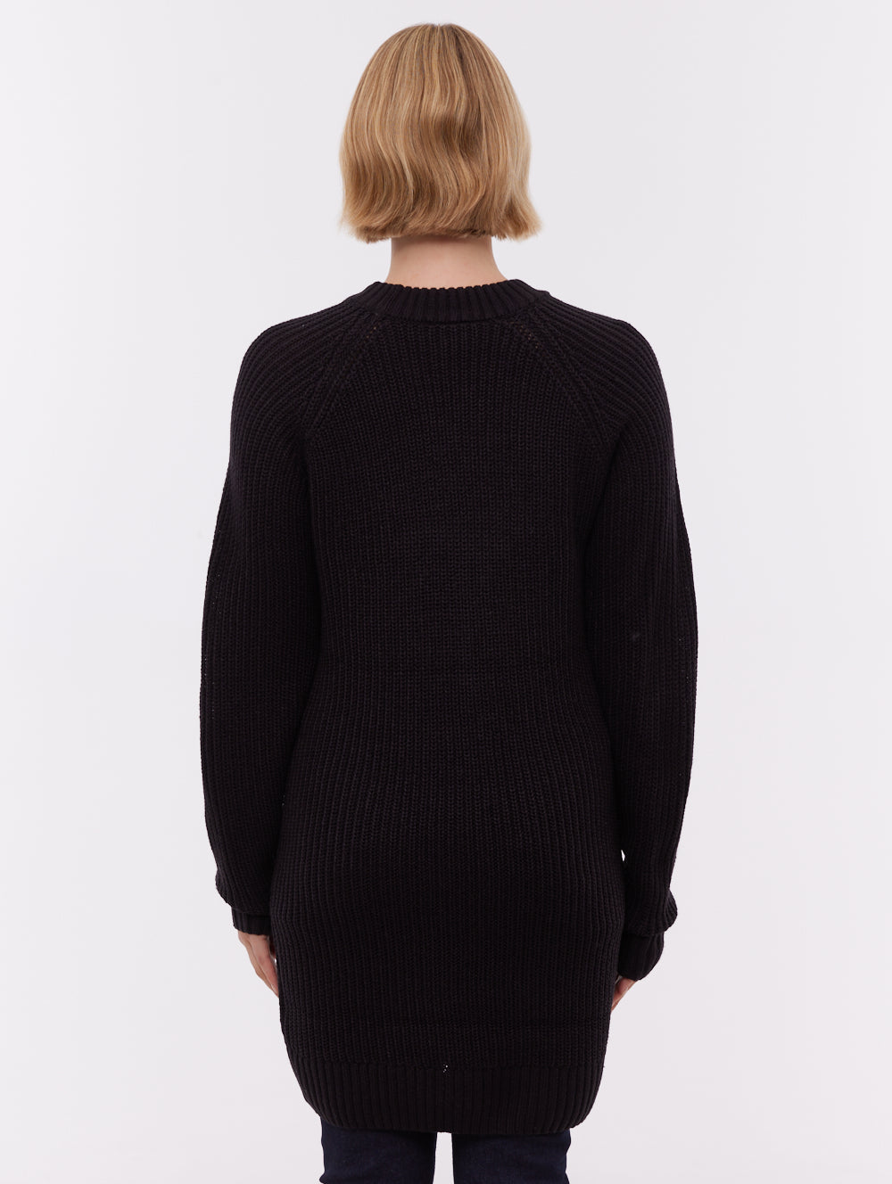 Karlie robe chandail en tricot côtelé - Noir