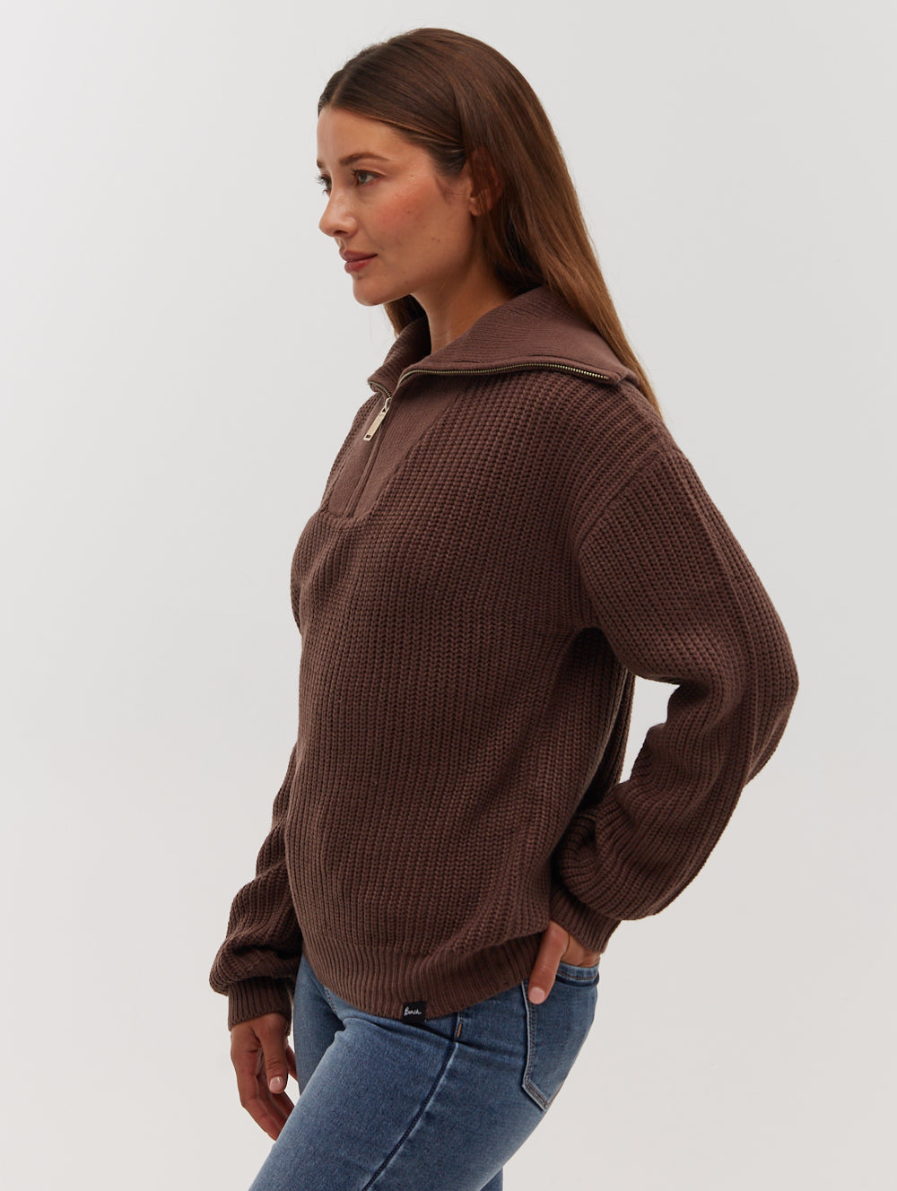 Thurynn Oversize Zippered Funnel Sweater