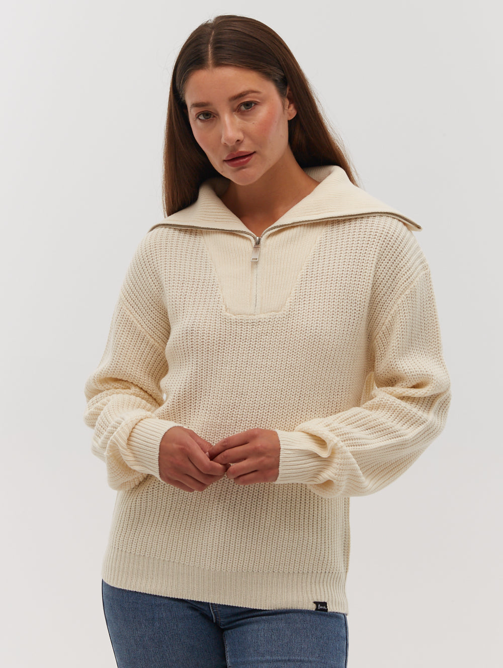 Thurynn Oversize Zippered Funnel Sweater