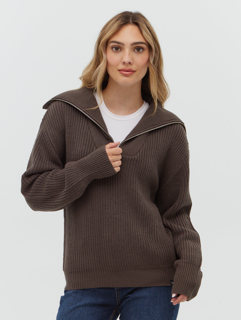 Thurynn Oversize Zippered Funnel Sweater - BN4F125078