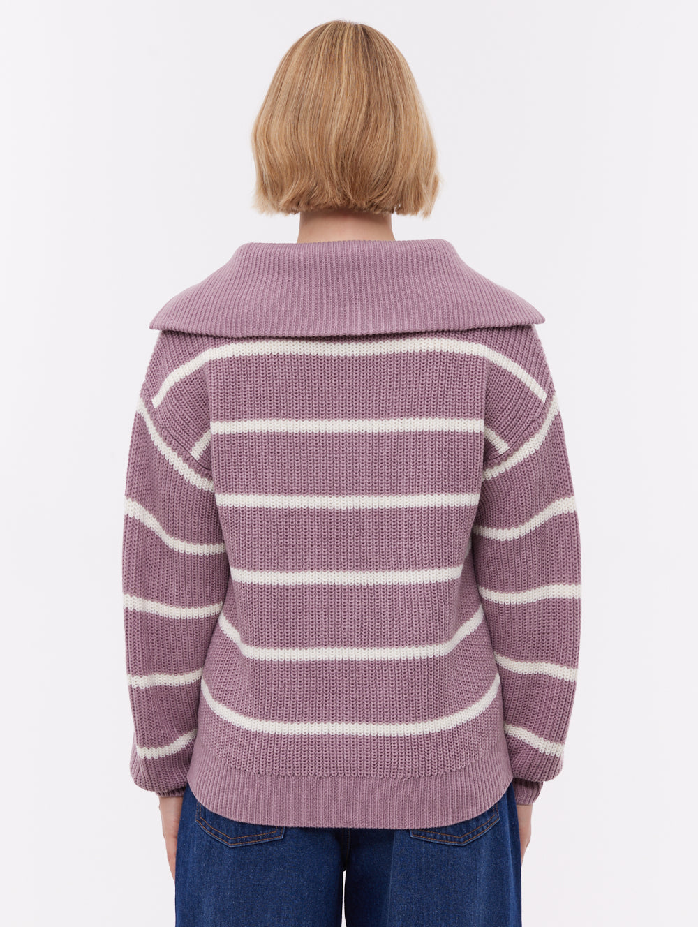 Margita chandail rayé demi-zip à col montant - Violet