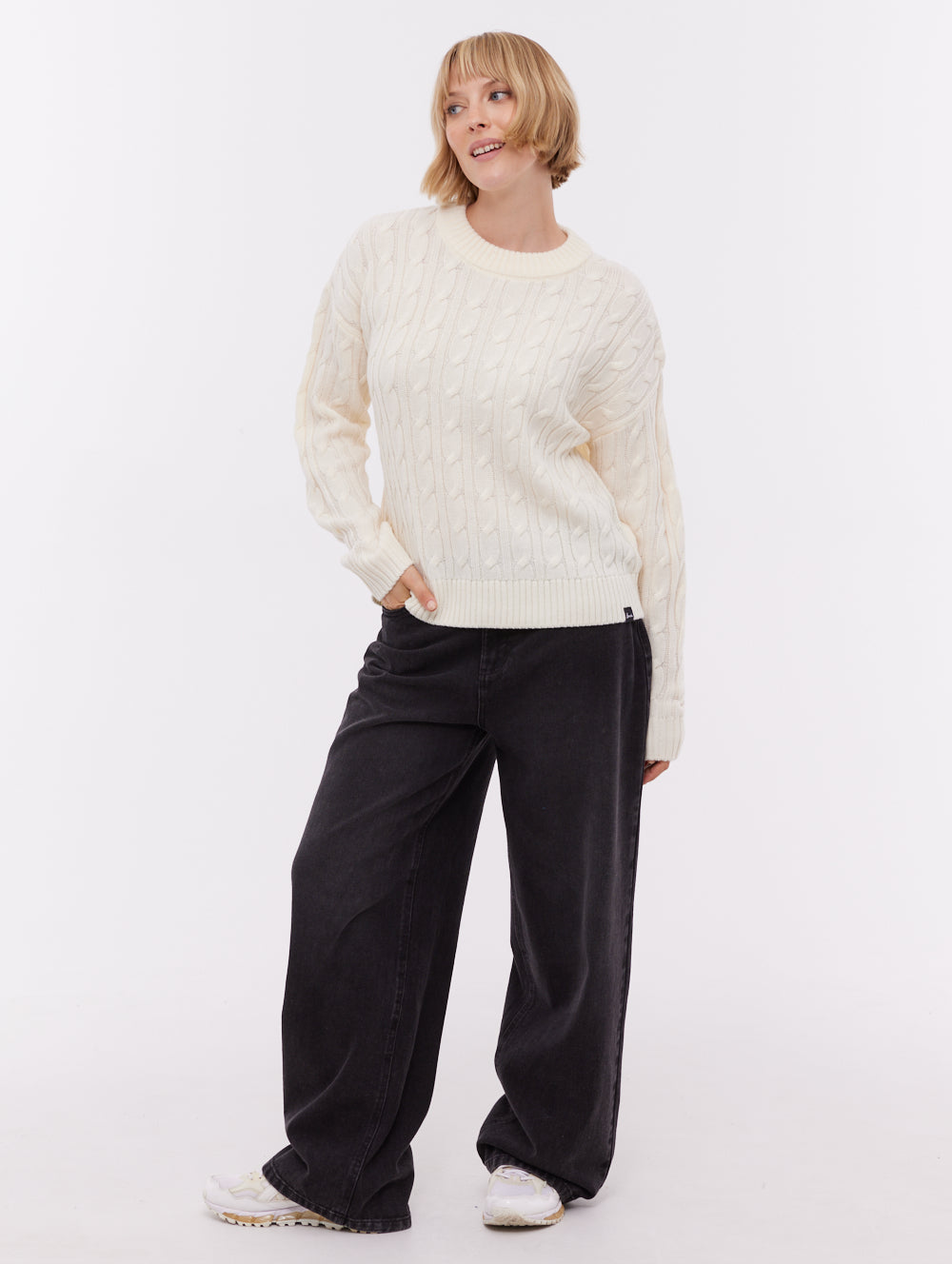 Chanice chandail en tricot torsadé - Beige