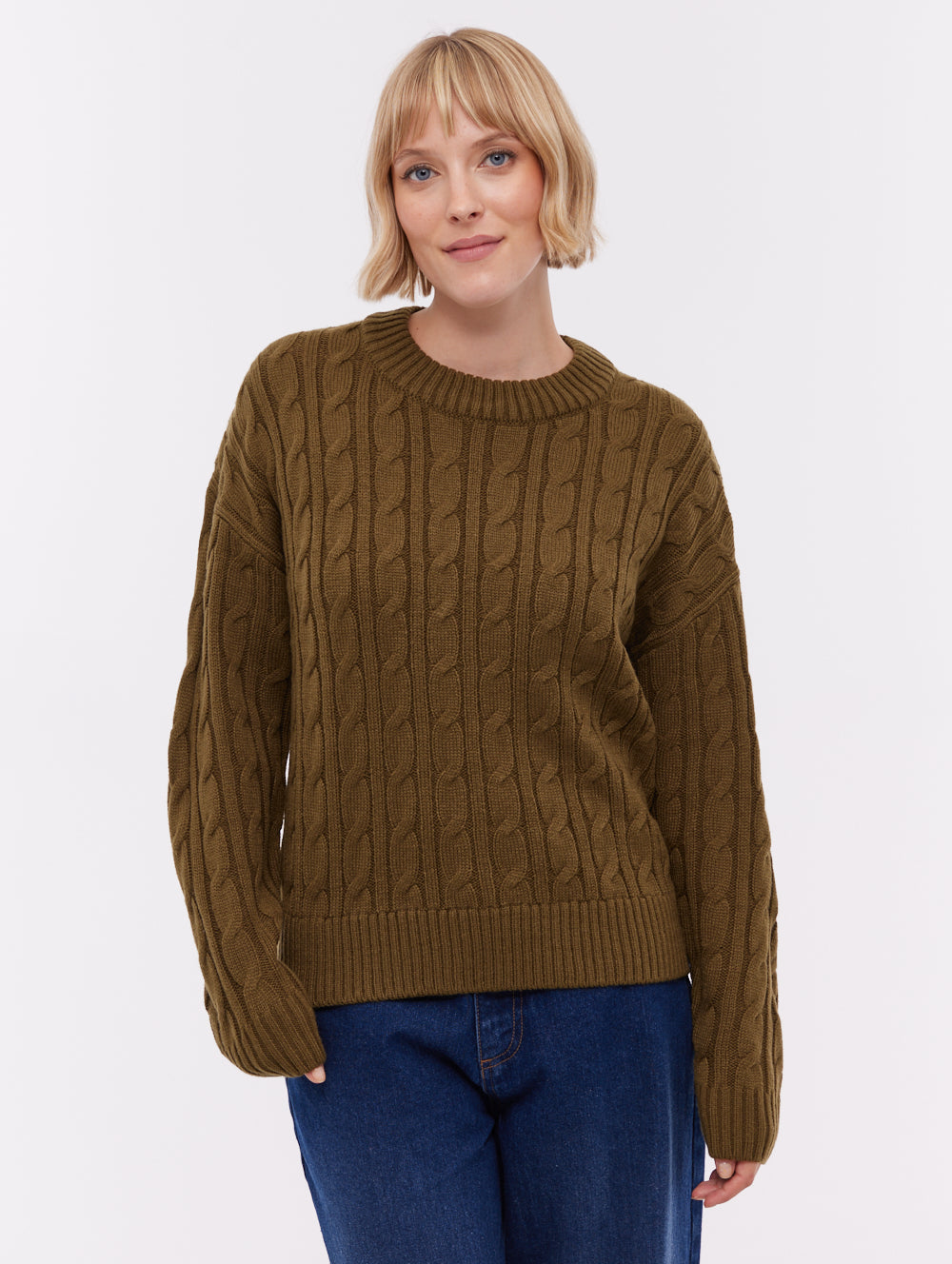 Chanice chandail en tricot torsadé - Vert