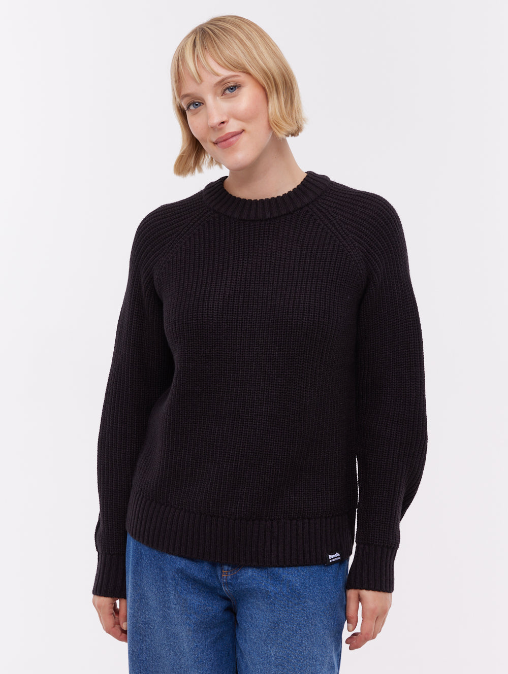 Sorpha Black BK001 Knit Crews Raglan Jumper Shot 1