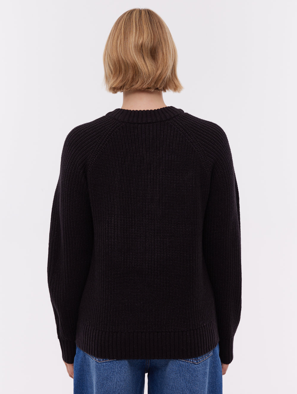 Sorpha Black BK001 Knit Crews Raglan Jumper Shot 3
