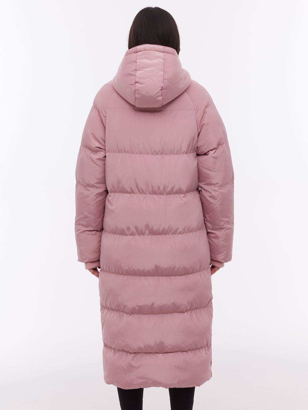 Ryelle manteau long matelassé à capuchon - Rose