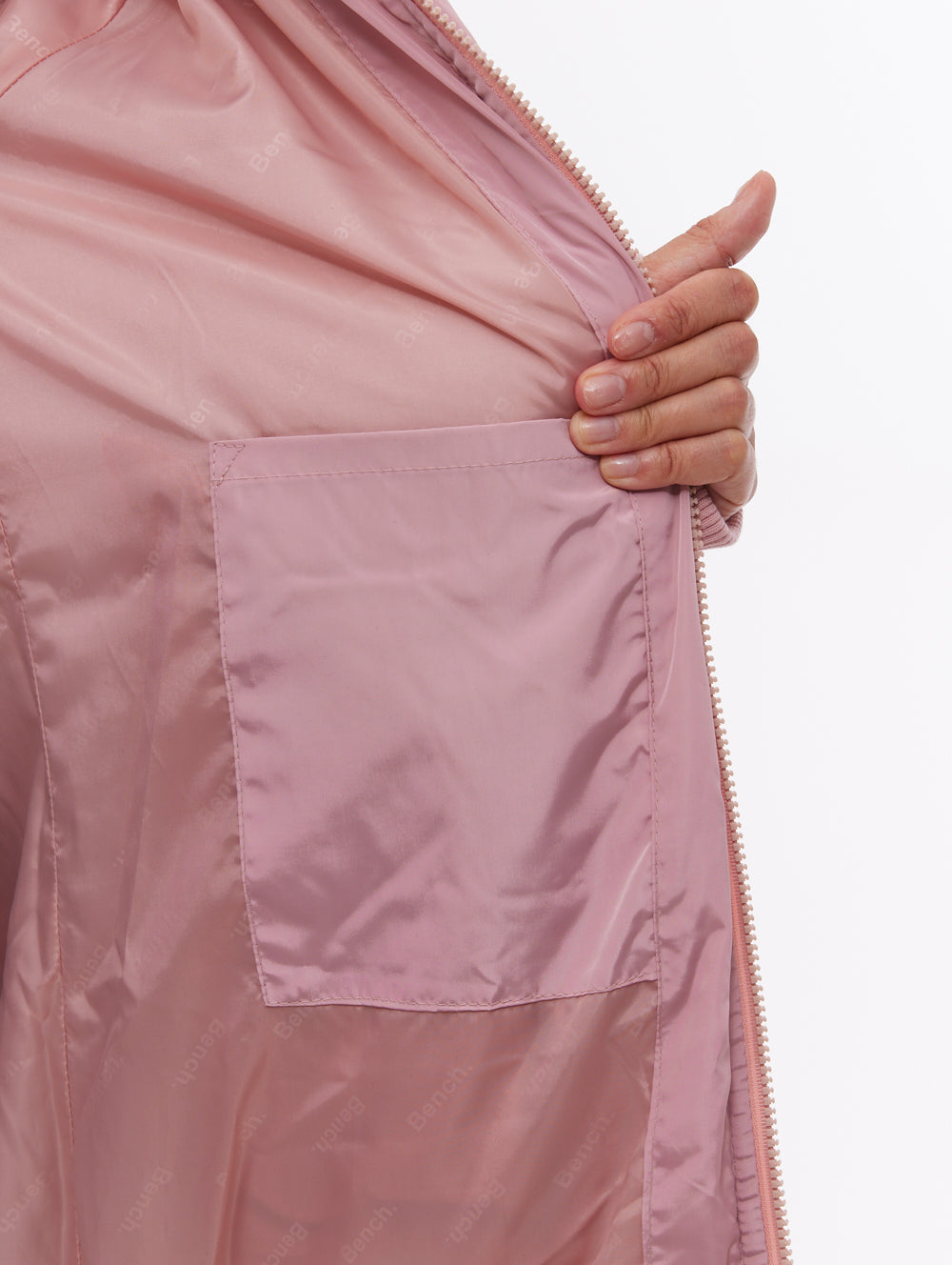 Ryelle manteau long matelassé à capuchon - Rose