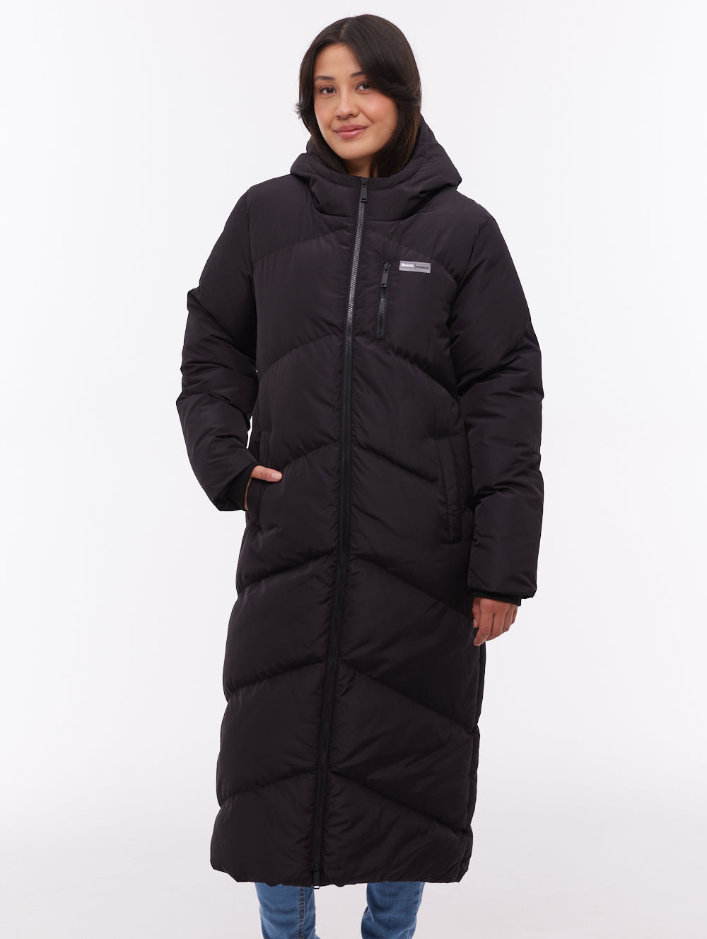 Eloraina parka matelassé maxi à chevrons - Noir