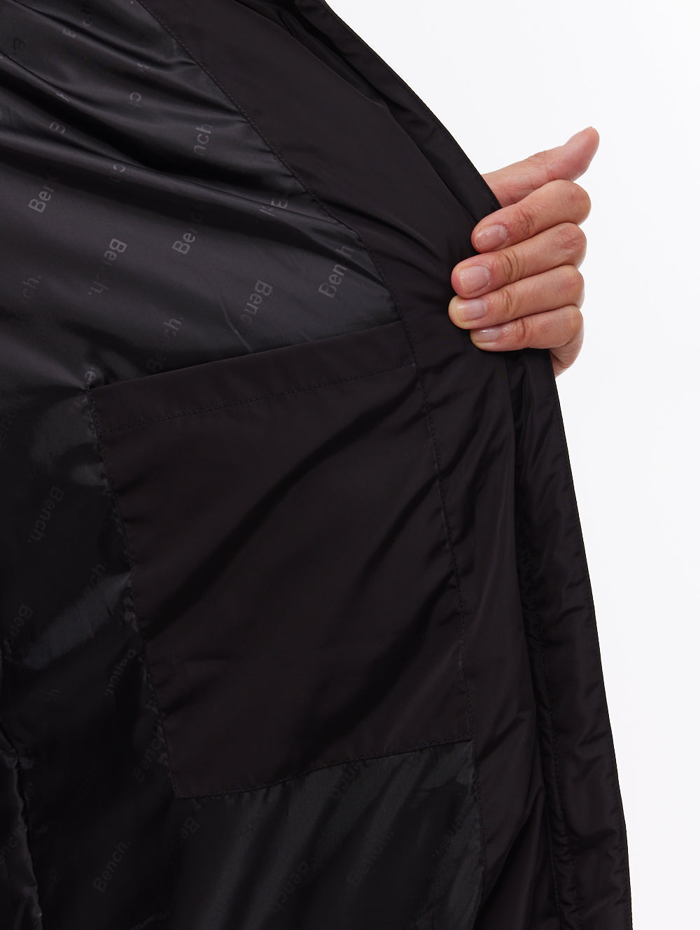 Eloraina parka matelassé maxi à chevrons - Noir