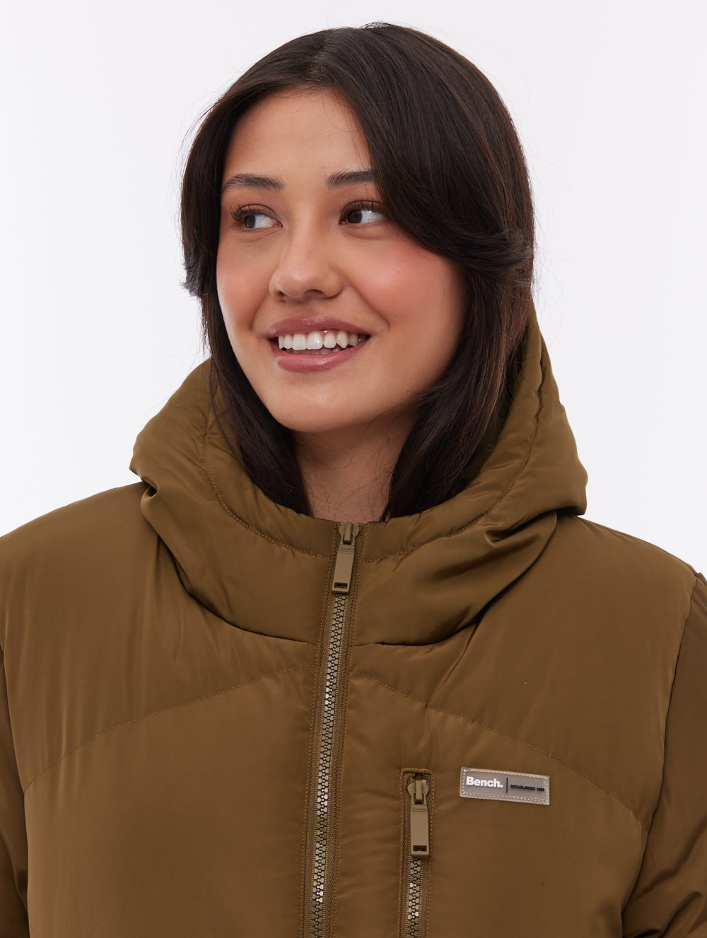 Eloraina parka matelassé maxi à chevrons - Vert