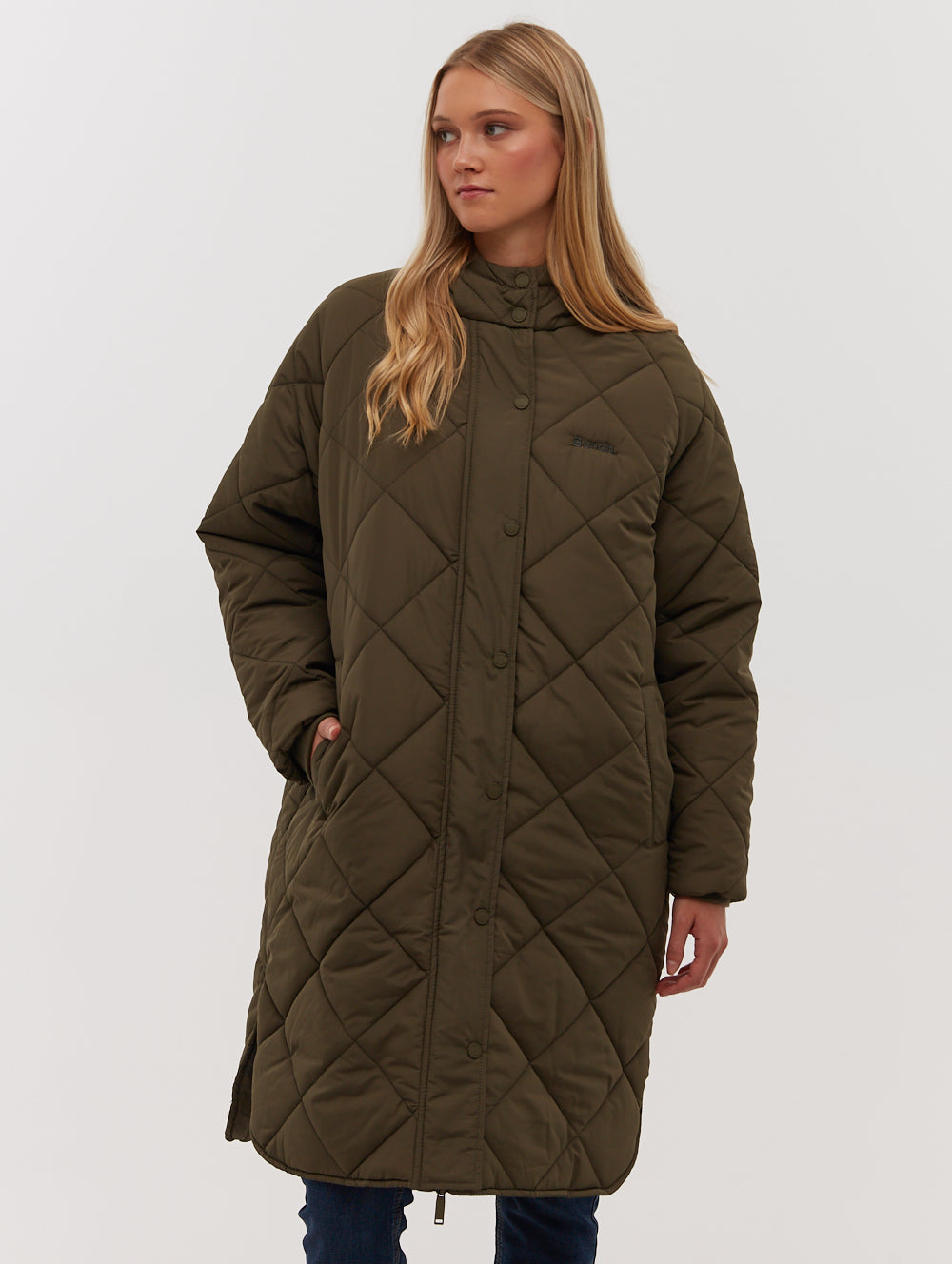 Genie Diamond Quilted Midi Parka