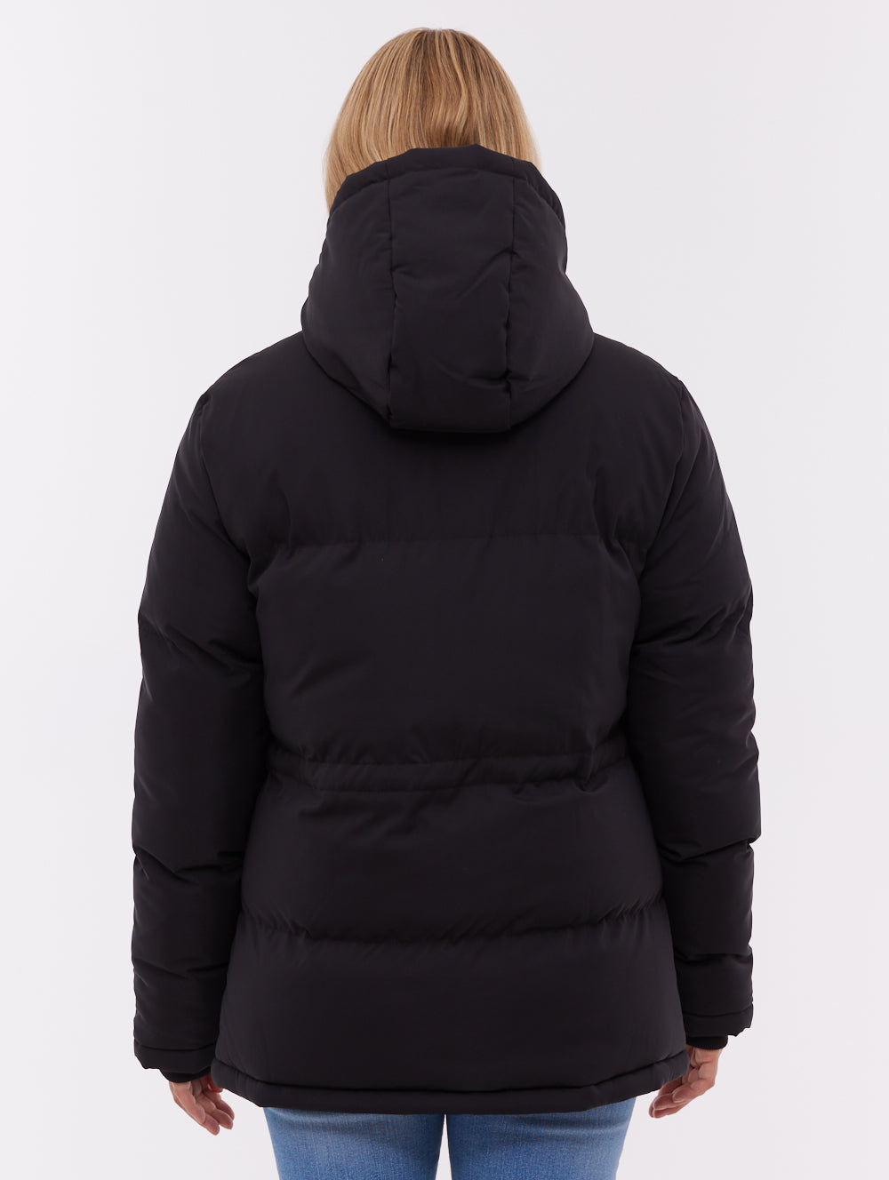 Fina parka matelassé à capuchon - Noir