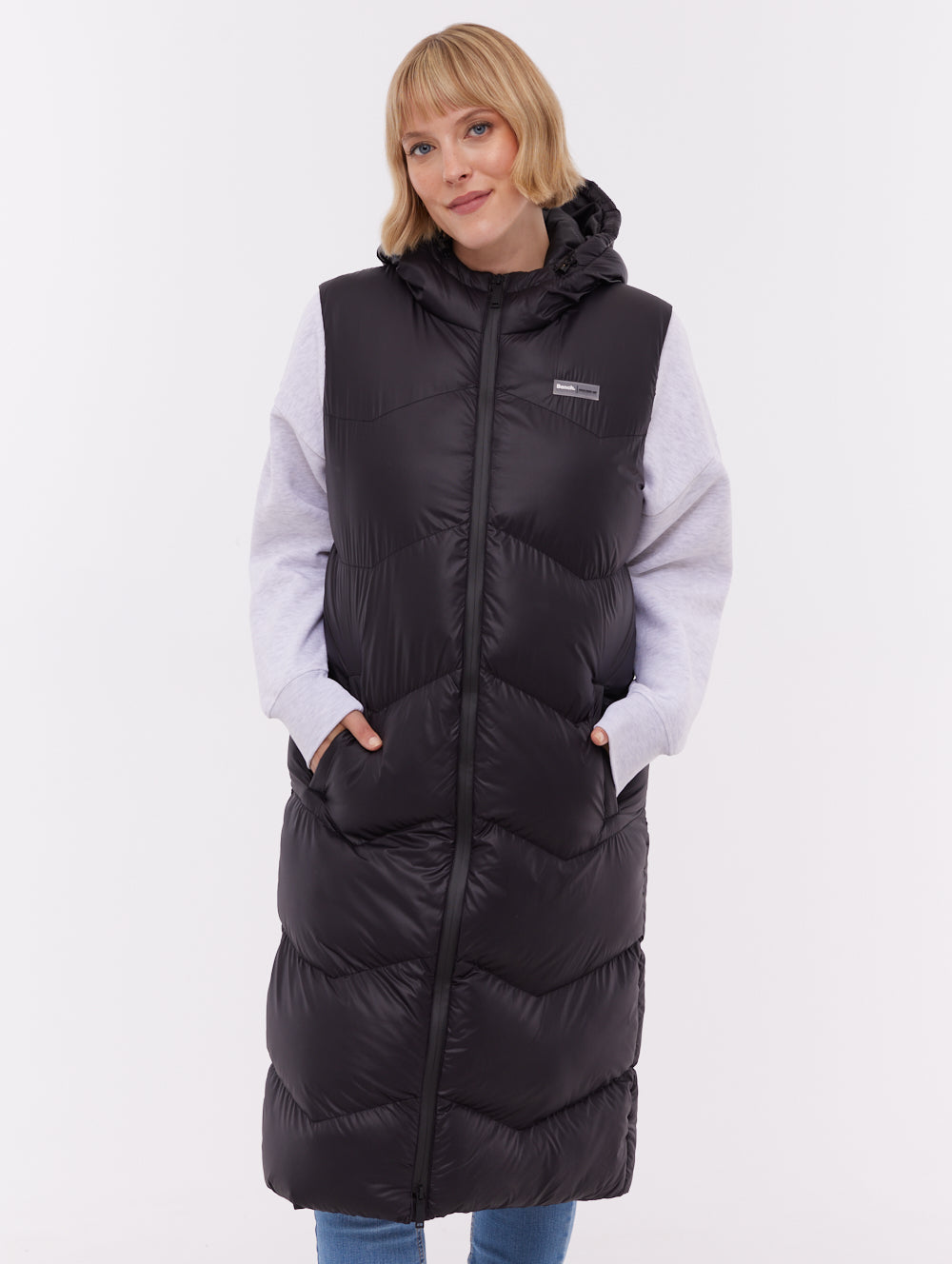 Saz Black BK001 Outerwear Vests Long Shot 1