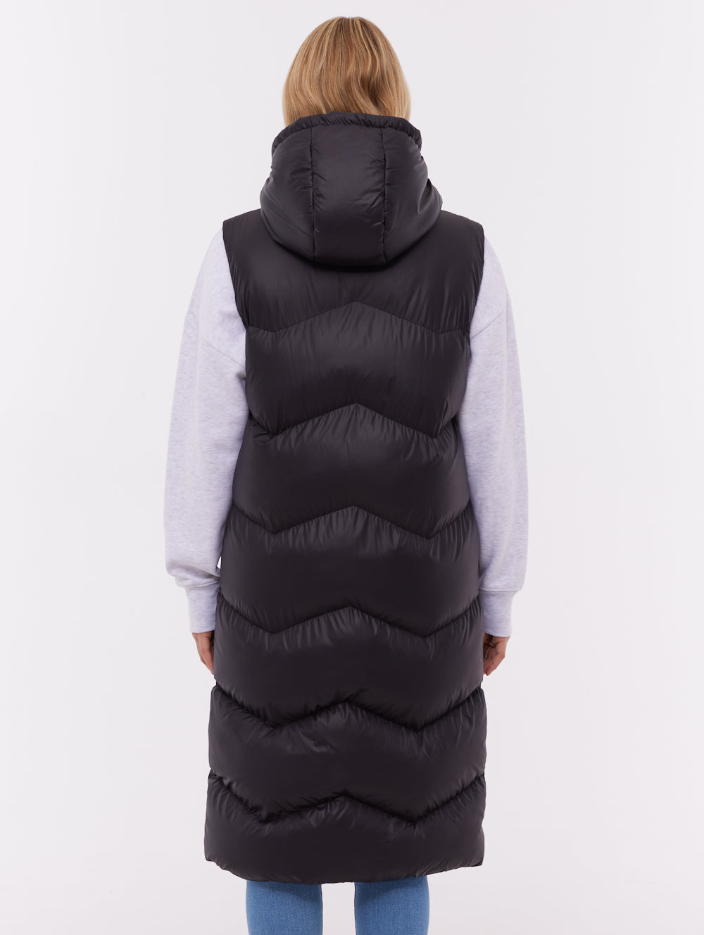 Saz veste longue sans manches à capuchon - Noir