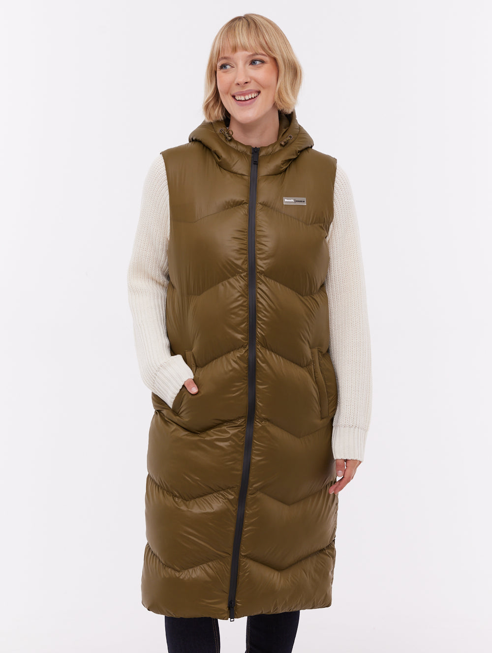 Saz Green KH012 Outerwear Vests Long Shot 1