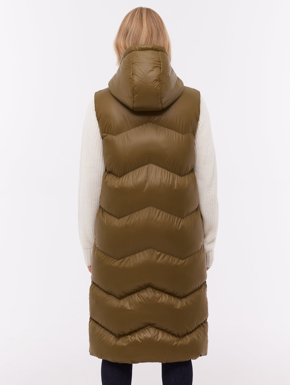 Saz veste longue sans manches à capuchon - Vert
