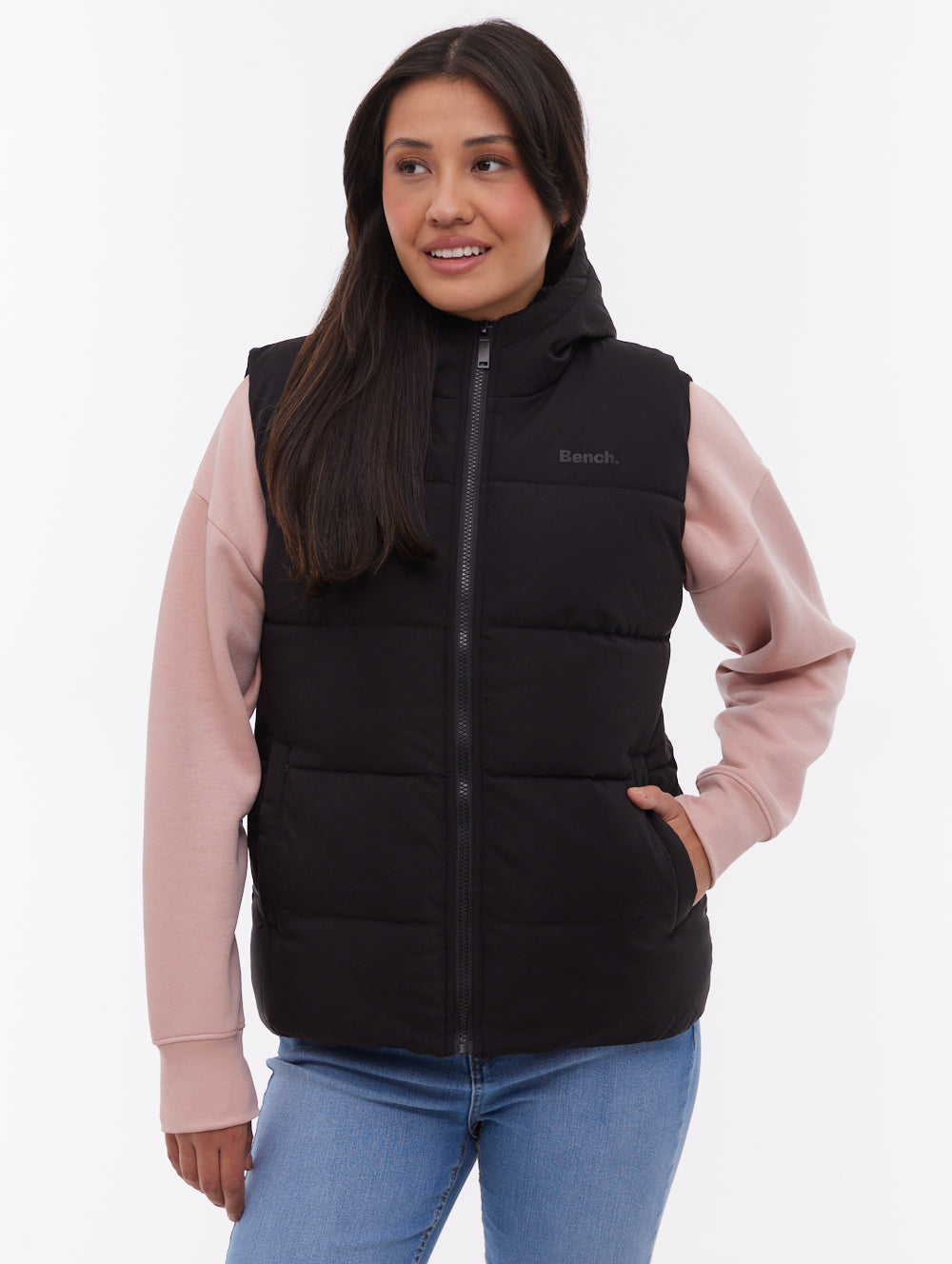 Hollew veste sans manches à capuchon - Noir