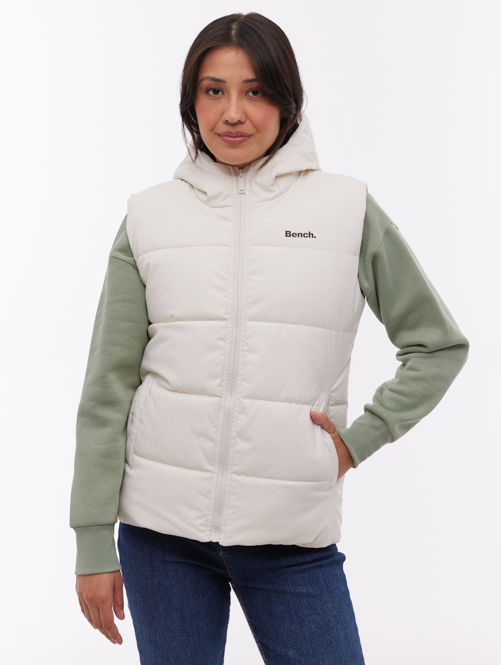 Hollew White WH007 Outerwear Vests With Faux Fur Lining Shot 1