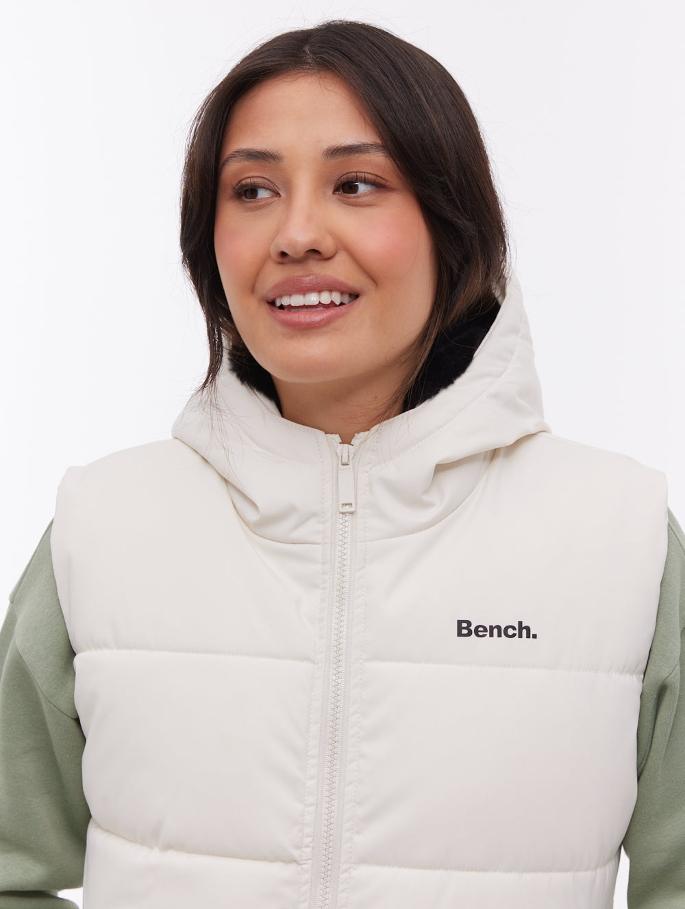 Hollew White WH007 Outerwear Vests With Faux Fur Lining Shot 1