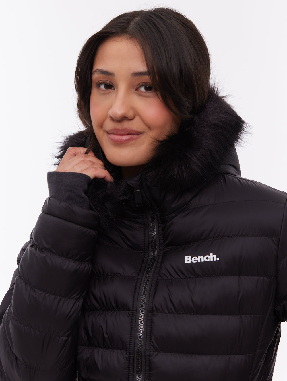 Mal Black BK001 Outerwear Jackets With Faux Fur Hood Shot 1