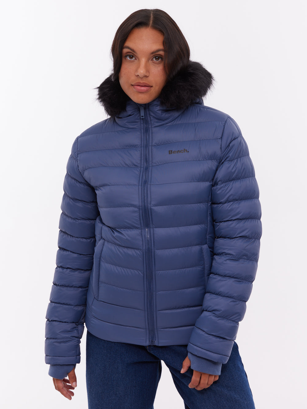 Mal veste matelassée à capuchon - Bleu