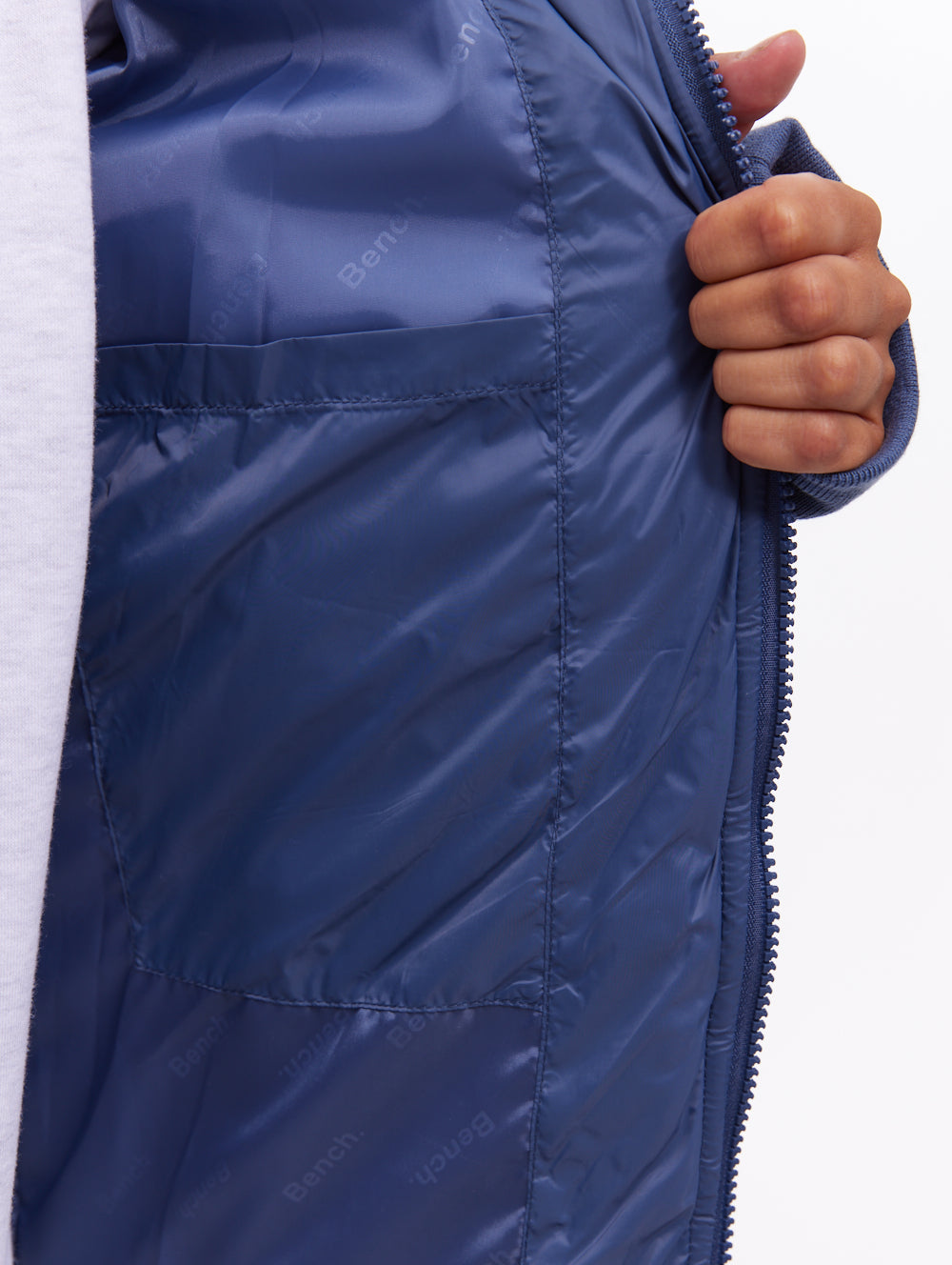 Mal veste matelassée à capuchon - Bleu